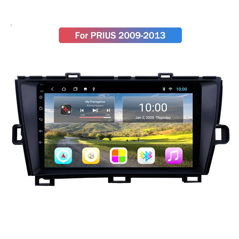 2G RAM CAR Radio Video för Toyota Prius 2009-2013 Multimedia Stereo System Head Unit Android 10