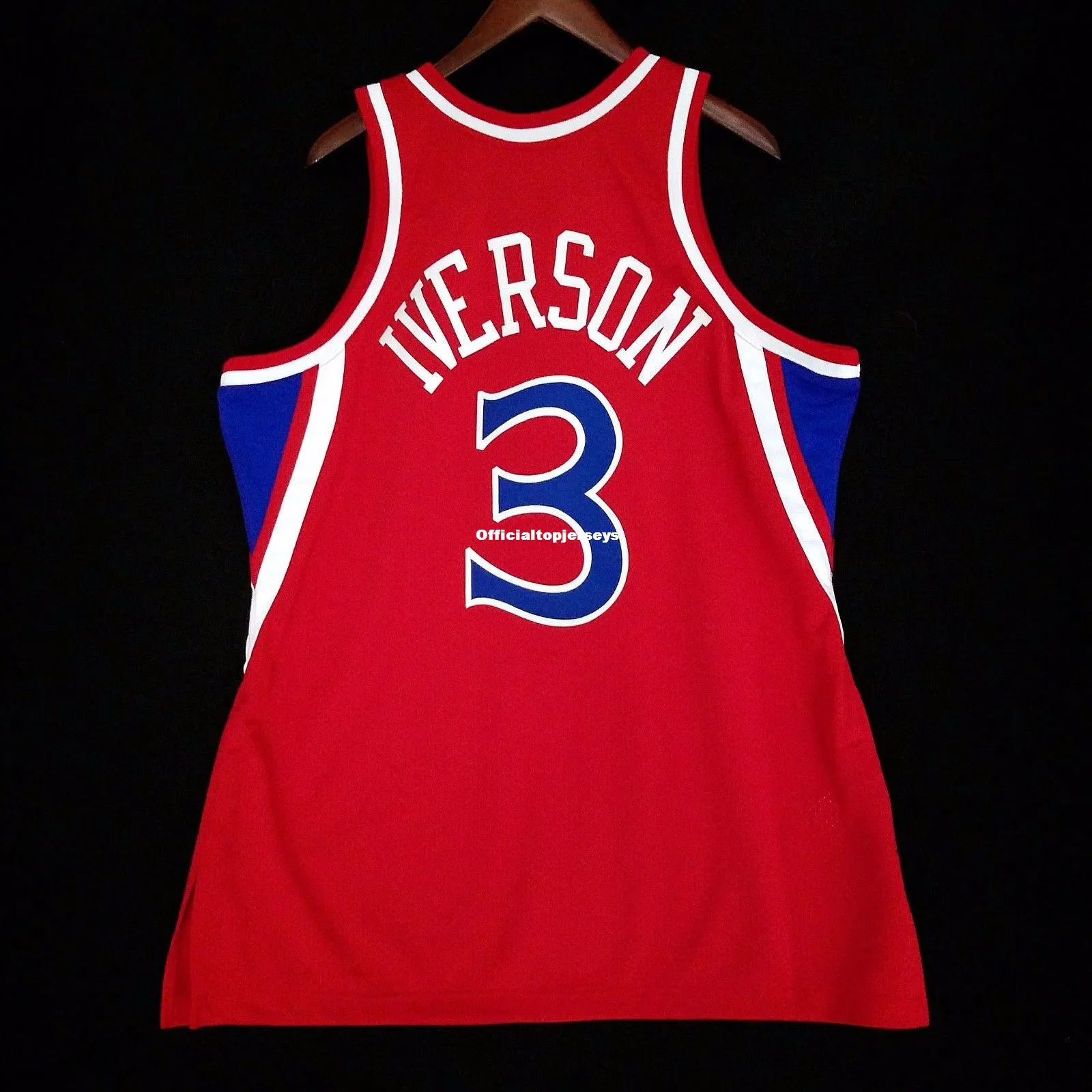 100% Stitched Mitchell & Ness Allen Iverson #3 wholesale Red Jersey Mens Vest Size XS-6XL Stitched basketball Jerseys Ncaa