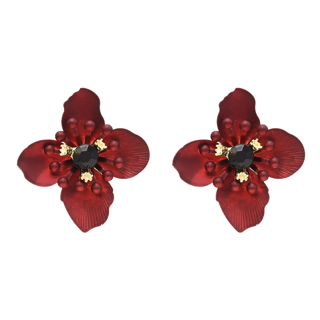 Mode luxueuze Koreaanse stijl kristalbloemvormige studoor oorbellen sieraden