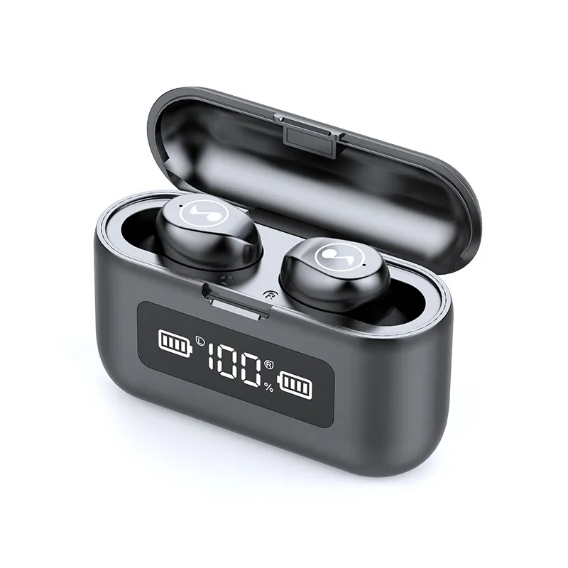 F9 BT Sports Touch Control Wireless Earphones Digital LED Display Bluetooth V5.0 Earbuds With 2000mAh Charging Socket Headset With Mic