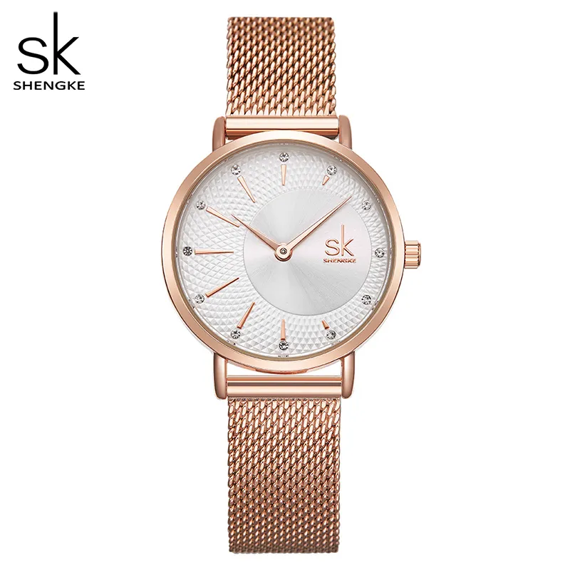 Save Big on Bulk Women's Quartz Watches Shengke Watch Women Casual Fashion  Quartz Wristwatches Crystal Design Ladies Gift Relogio Feminino Mesh Band 