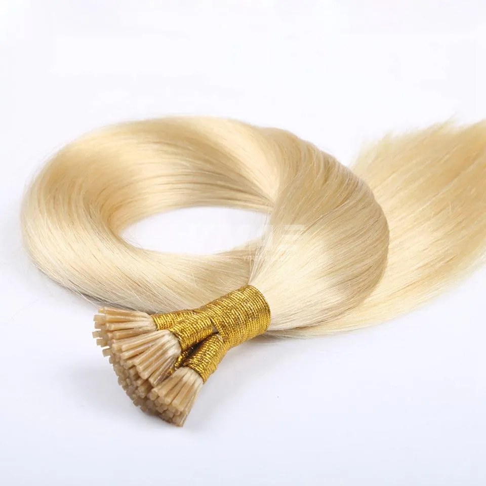 VMAe Brazilian Brown Black Blonde 1g Strand 100g Dubbeldragen Rak Keratin Stick Pre Bonded I Tips Virgin Remy Human Hair Extensions