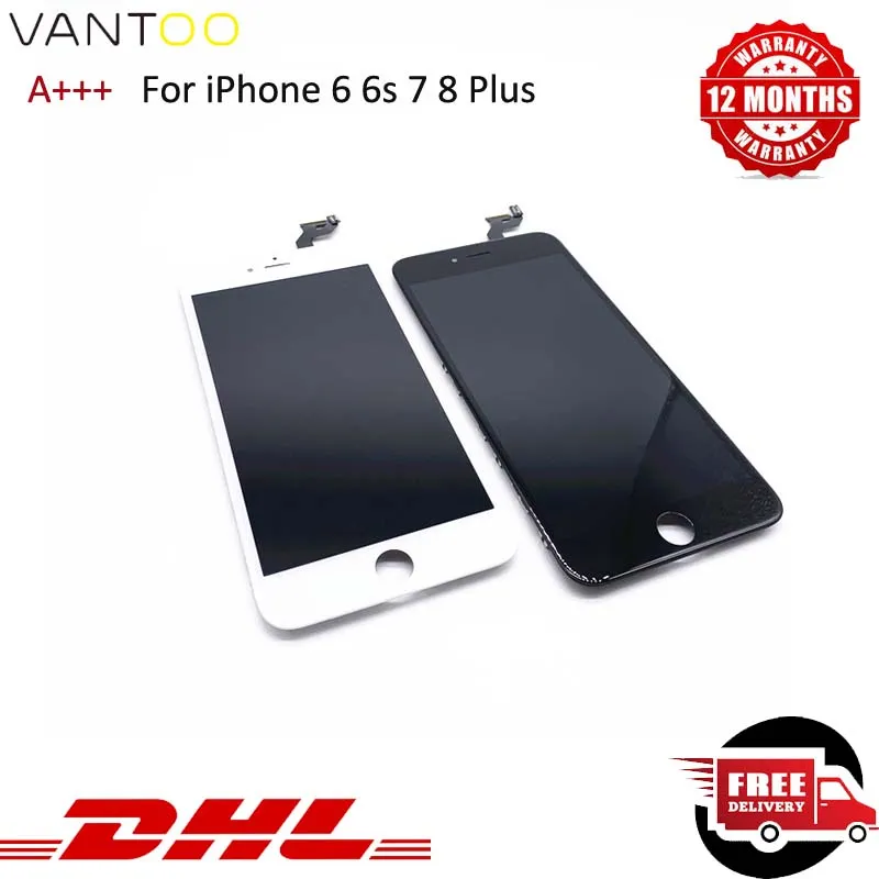 OEM High Brightness LCD Display Dispish Plass for iPhone 6 6p 6S 7G 8G بالإضافة