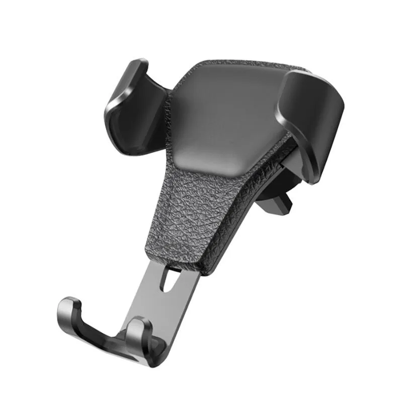 Struttura in pelle Supporto per telefono per auto Supporto per clip per presa d'aria con rotazione a 360 ° Supporto per supporto per auto per Huawei iPhone XS S8 S9