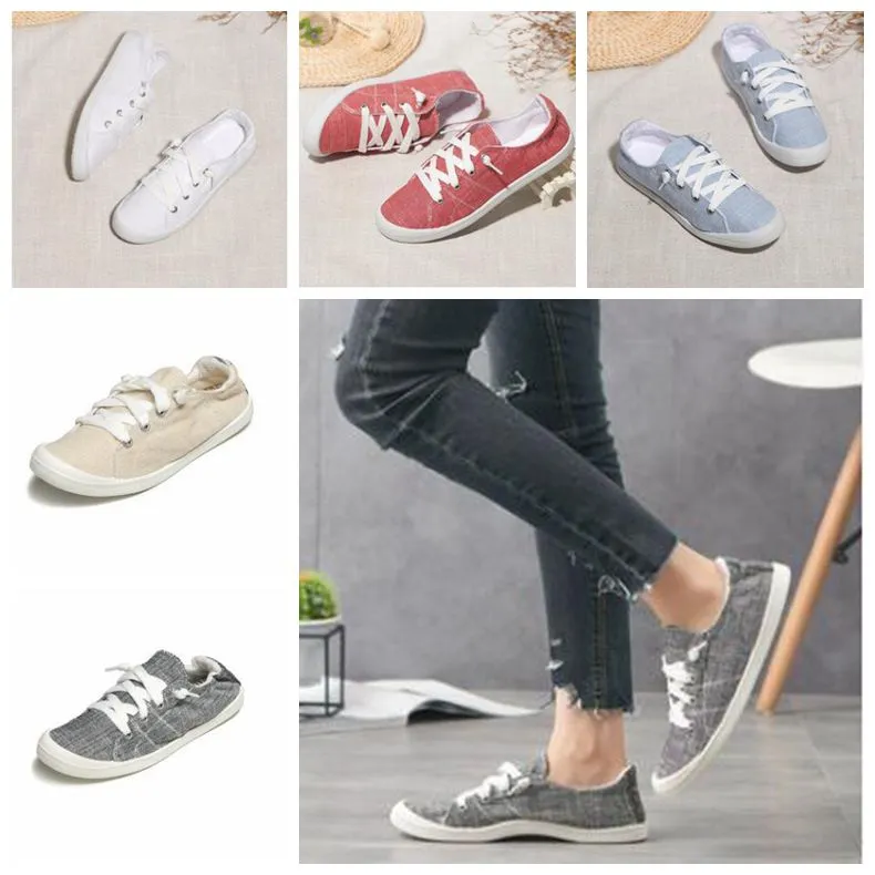 Kanfas skor tjejer minne skum skor casual lägenheter loafers sommar lata singel skor sneakers andningsbara chaussures utomhus sportskor b5955