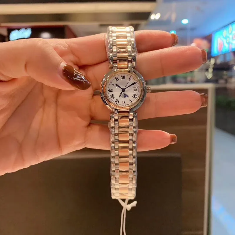 Luksusowa marka projektantka Kobiety zegarek Diamentowy zegarek Księżyc fazowy kwarcowy sukienki dla kobiet dziewczęta walentynkowe woda prezentowa resis261t