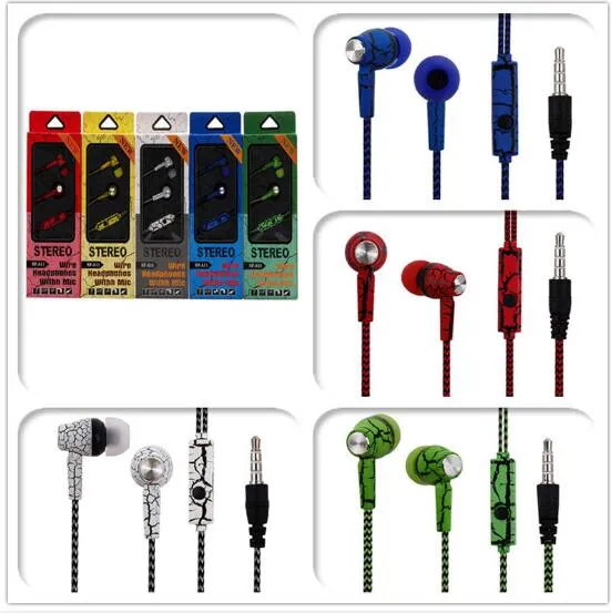 SF-A11 Hot Sälj 3,5 mm i hörlurar Crack Headphones med Mic Line Control Cell Phone Headset In-Ear Heavy Bass Headphones