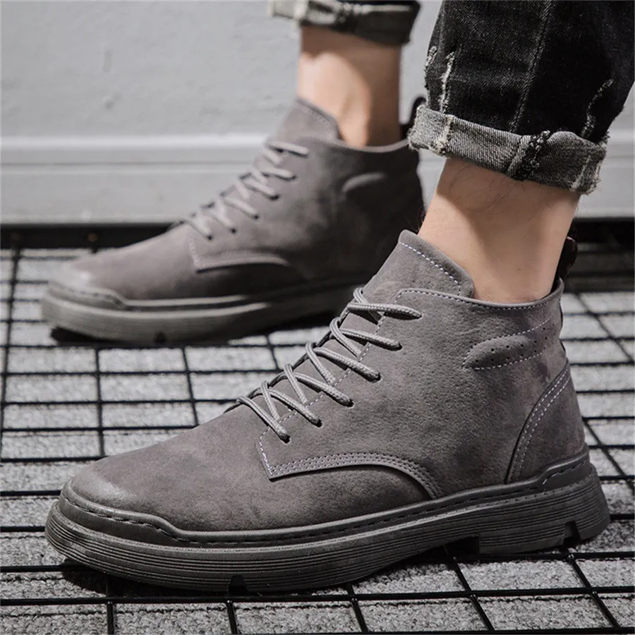 Fall Martin Boots Fashion Spring Outdoor Footwear Leisure Men Motorcycle Boots Outdoor Casual Shoes Autumn Teen Western Ankle Boots