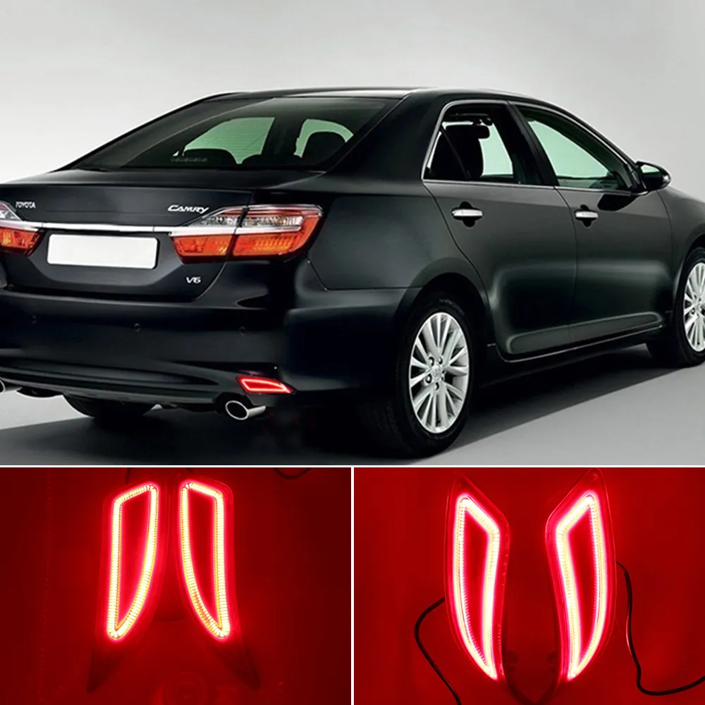 Car LED Tail Rear Bumper Reflector Light For Toyota Camry 2015 2016 Fog