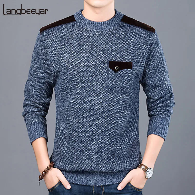 2019 ny mode varumärke tröja för mens pullovers slim passform jumpers stickade o-hals höst koreanska stil casual kläder man