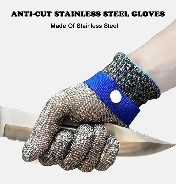 Acheter Gants en maille métallique en acier inoxydable, gants en