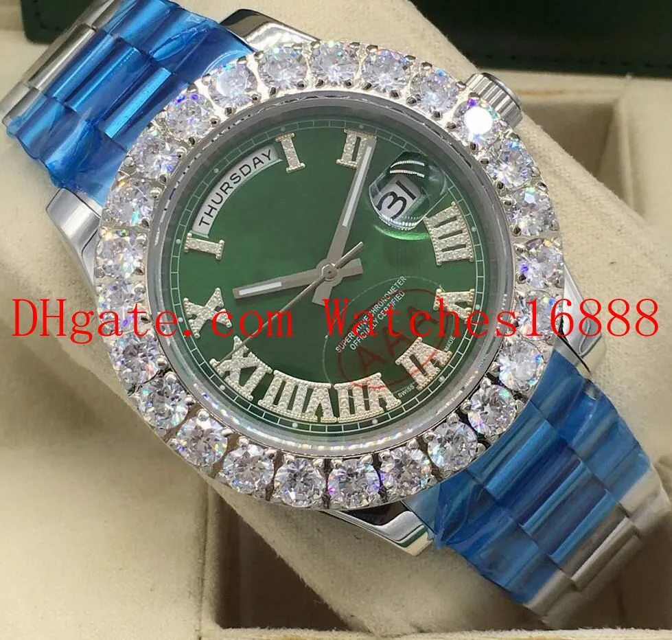 새로운 시계 남성 41mm DATEJUST II 스틸 큰 다이아몬드 시계 화이트 로마 아시아 2813 운동 기계 자동 남성 시계 다이얼