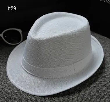 Vogue Men Women Cotton/Linen Straw Hats Soft Fedora Panama Hats Caps في الهواء الطلق 28 ألوانًا اختر