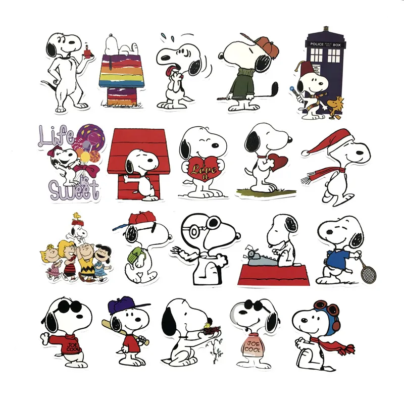 Funny Cute Snoopy Stickers For Laptop Car Styling Phone Luggage