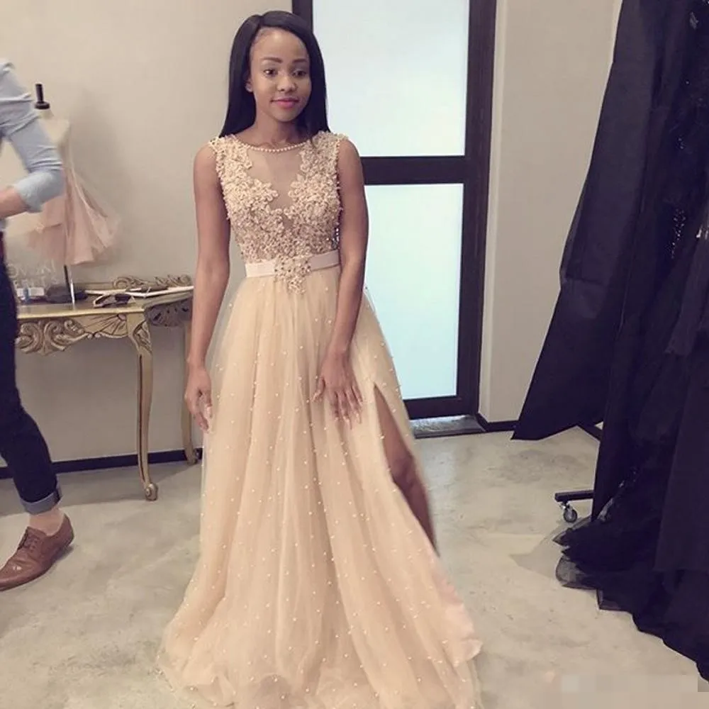 Champagne beaded deals bridesmaid dresses