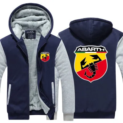 2019 inverno com capuz FIAT Abarth logotipo do carro Homens mulheres Engrossar outono Hoodies roupas moletom com zíper jaqueta de lã com capuz streetwear276o