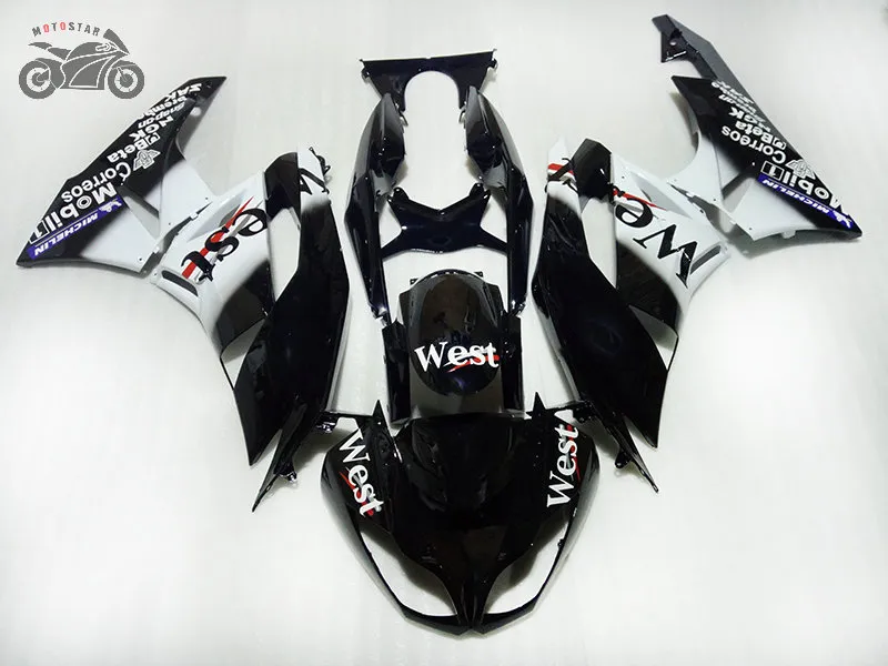 Gratis Custom Fairing Kit för Kawasaki Ninja ZX-6R 09-12 ZX6R Black West Fairings ZX 6R 636 ZX636 2009 2010 2011 2012