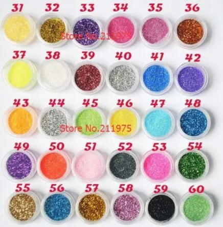 Hurtownia Dostawa - 30 Kolory Nail Art Glitter Dust Eye Cienie Proszek, 30 Kolory Każdy zestaw - Na286