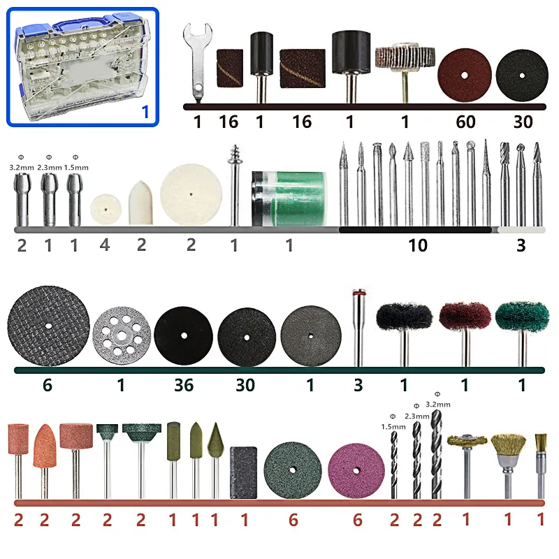 Jeu de roues abrasives 3 tailles roues de polissage en fibre de