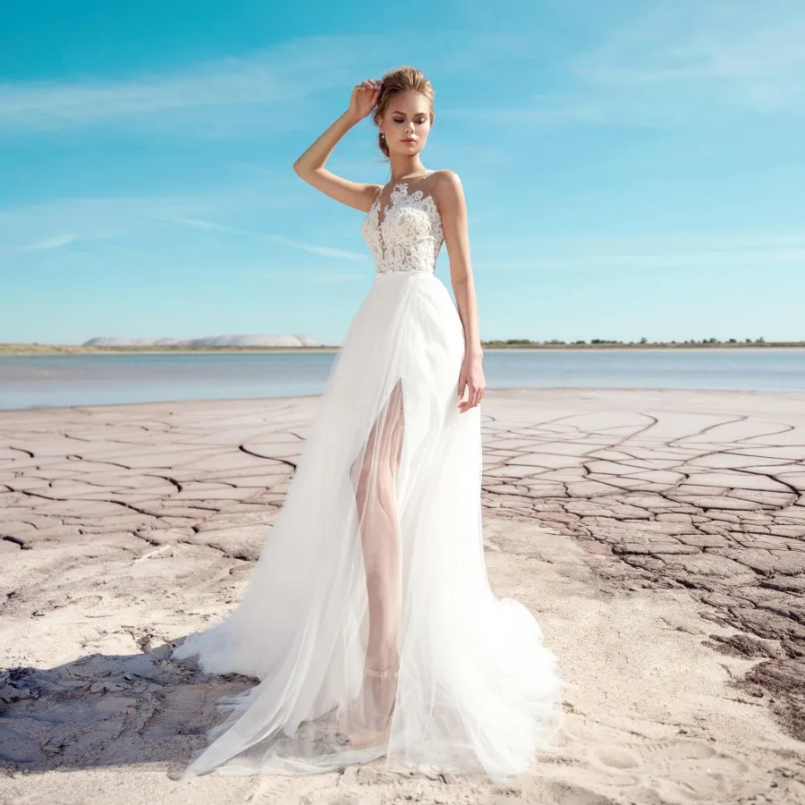 Lace Beach Wedding Dress A Line Tulle Bridal Gown... From Missweddingdress, $121.56 | DHgate.Com Lace Beach Wedding Dress A Line Tulle Bridal Gown... From Missweddingdress, $121.56 | DHgate.Com