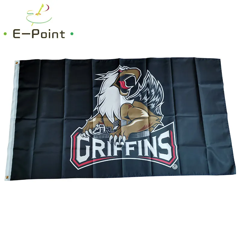 AHL Grand Rapids Griffins Drapeau 3 * 5ft (90cm * 150cm) Polyester Bannière décoration volant maison jardin Cadeaux de fête