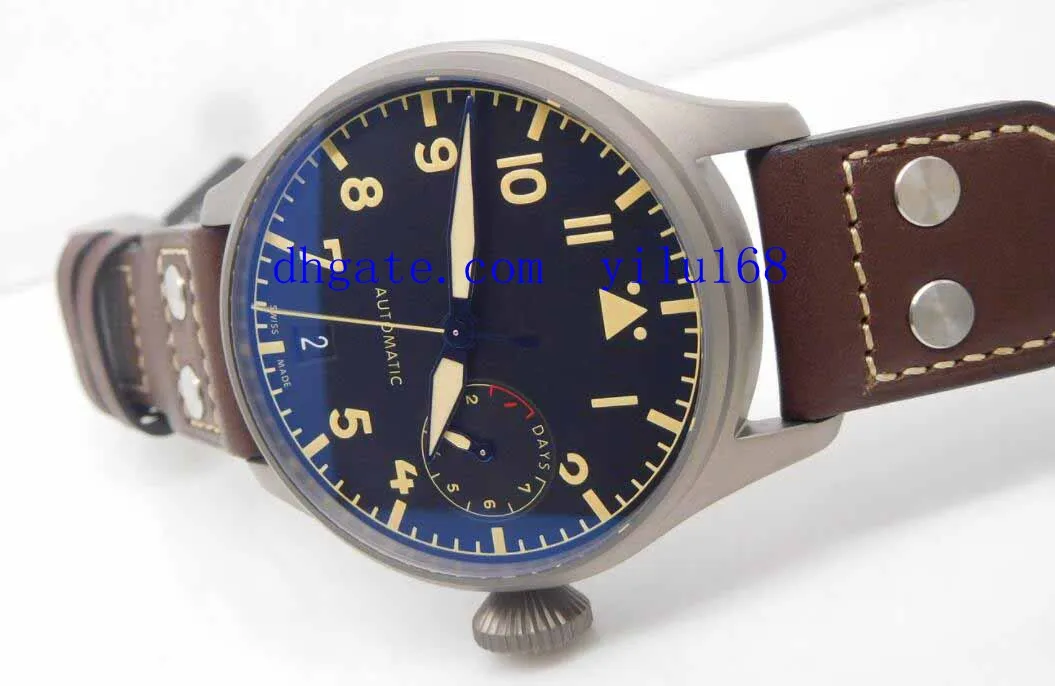 2020 Mens Super ZF Factory Best Quality Asia 23J Automatic Movement Power Reserve watch Black Dial Brown Riveted Calf Leather Mens Watch