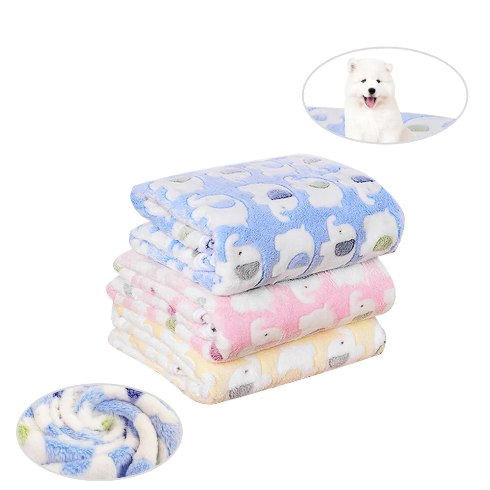 Pet Mantas Velo Coral bonito elefante cópias do cão Pads Dormir Bed Tampa Mat Para Menor Médio Cat Dog 1 PCS A