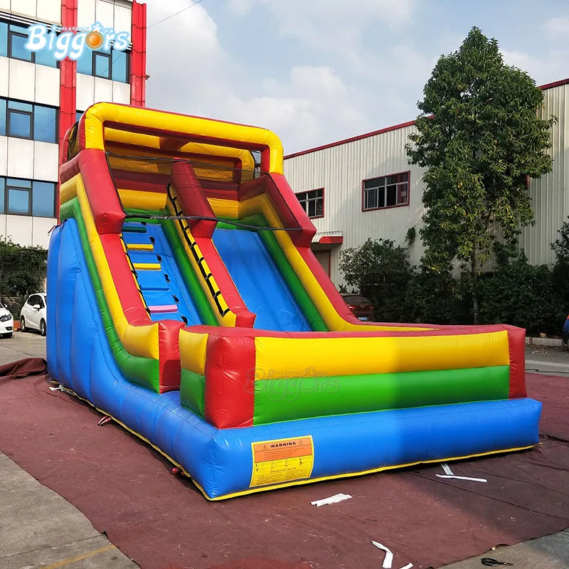 Groothandel PVC Materiaal Opblaasbare Dual Slide Grote grootte opblaasbare glijbaan met zwembad voor waterpark spellen