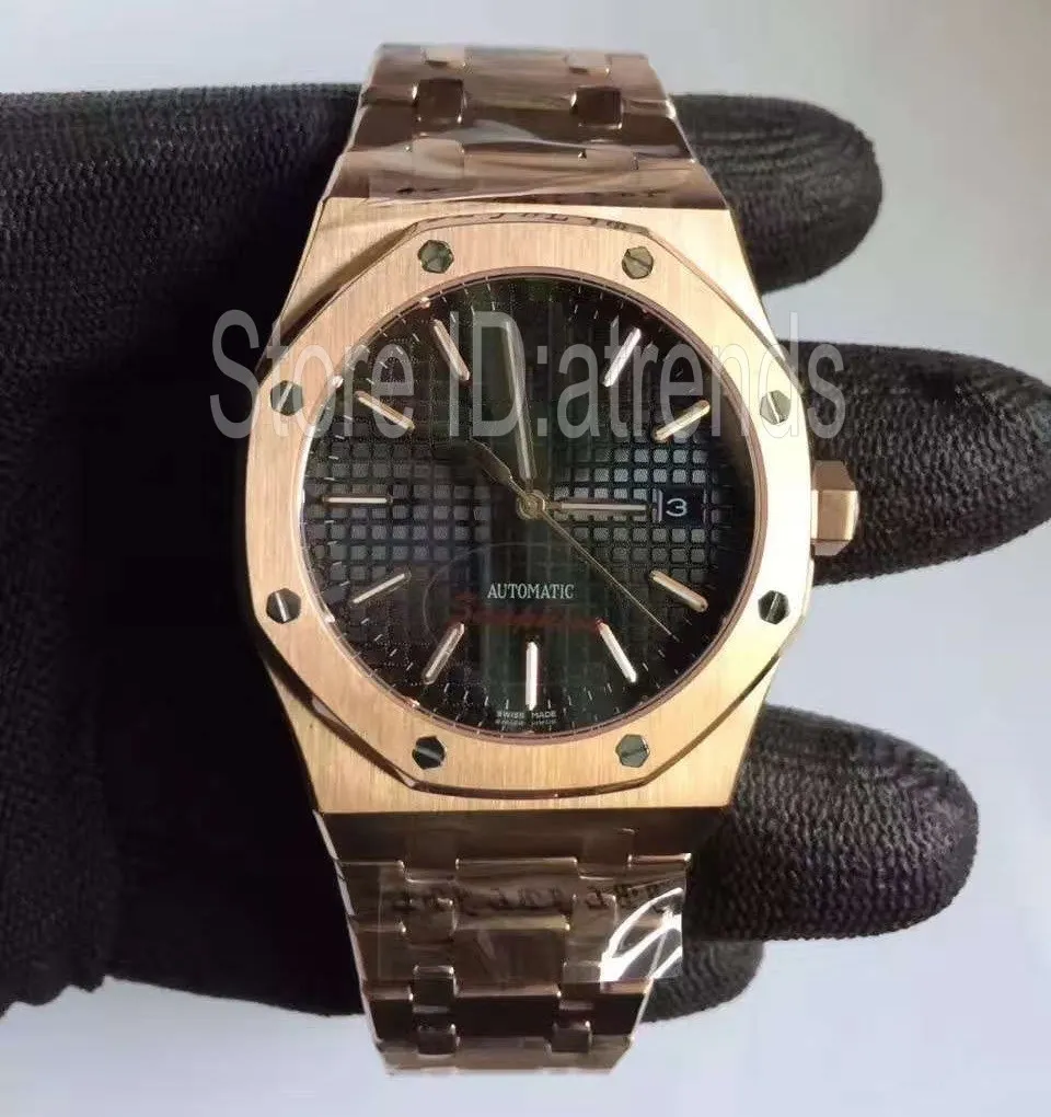Top stilvolle automatische mechanische Uhr mit Automatikaufzug für Herren, klassische Gold-Silber-Armbanduhr, 39 mm, Saphirglas, luxuriöse Voll-Edelstahl-Uhr 612R