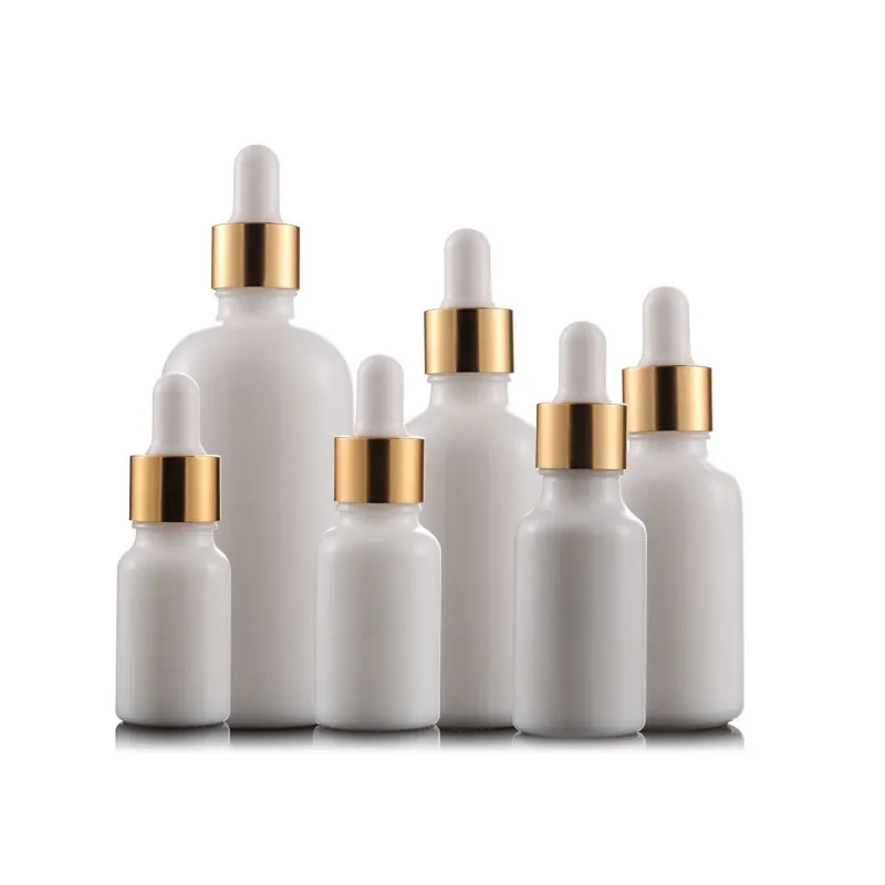 Bottiglie di profumo di olio essenziale di porcellana bianca e bottiglie di liquido Flacone di aromaterapia contagocce pipetta reagente 5ml-100ml DHL libero all'ingrosso