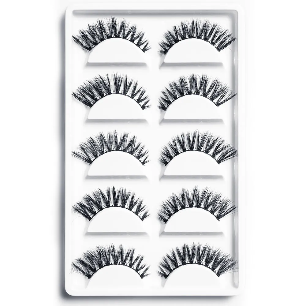 5 Pairs Mink False Eyelashes Natural Long Soft Makeup for Eyes Handmade Thick Lashes