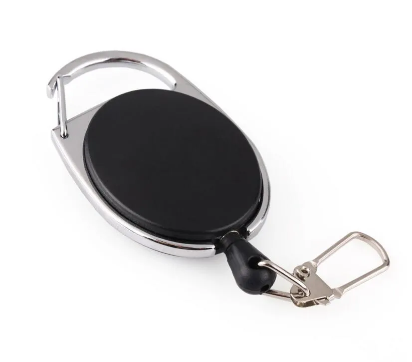 DHL Retractable Pull Key Ring Chain creative Lanyard keychain Holder Steel wire rope buckle Key chain bag car accessories Party Favor nt