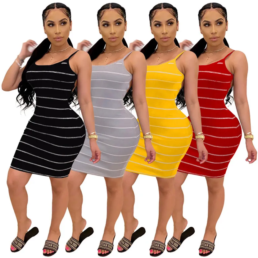 Plus Size 2x Summer Women Sexy Backless Dress Trendy Stripe One -an-Sukienka Designer Jednoczęściowy spódnica swoboda chuda bodycon sukienka 3103