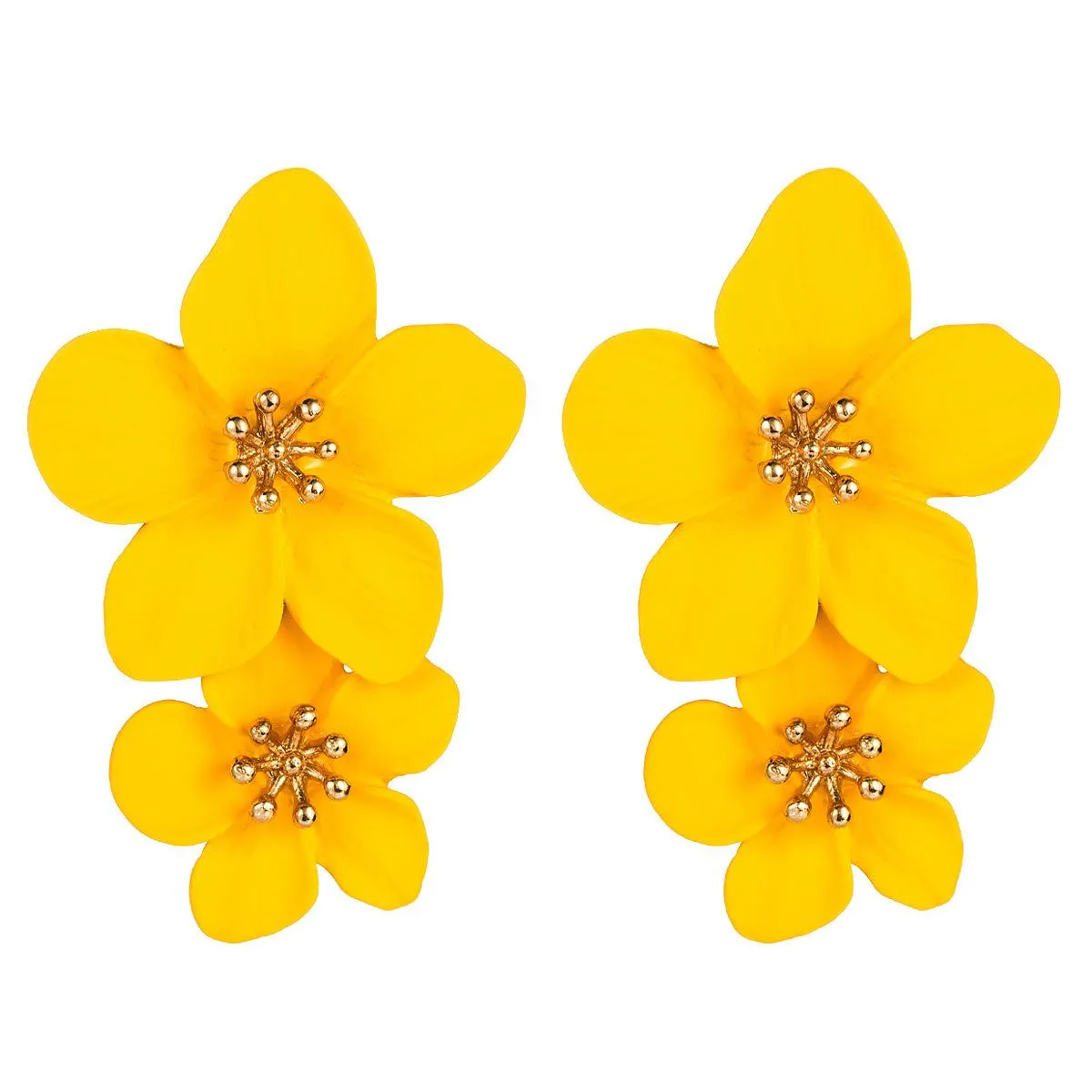 Kreative Blumenmuster Frauen Ohrringe modische Persönlichkeit Charme-Dame-Anhänger Studs Ferien Böhmen-Art-Mädchen-Ohrring