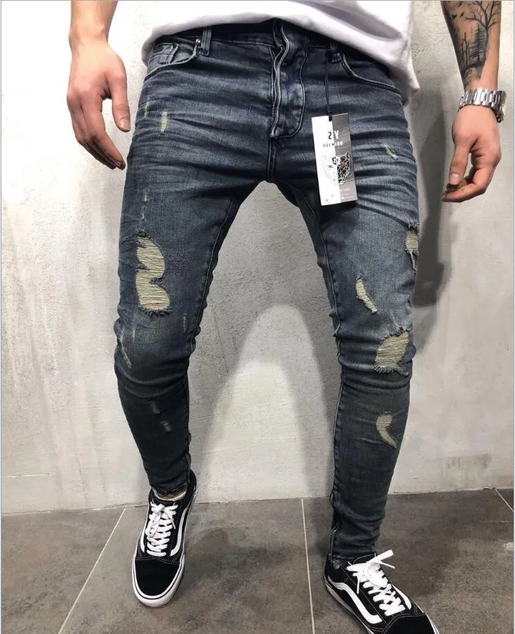 Explosion Models Men's Street Jeans Spring and Autumn Fashion Slim Wear Denim Trousers Designer Men's Feet Pants