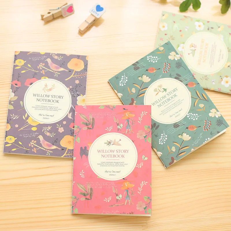 Mignon motif d'oiseau floral Mini cahier fleur petit carnet de notes papeterie de poche de voyage pour cadeau de promotion pas cher