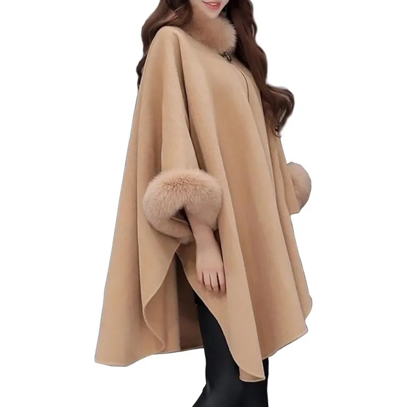 Plus Size Maternity Woolen Coat Scarf Collar Jackor Kvinnor Vinter Mode Ytterkläder Tjockare Lös Coat Solid Färgknapp Casual