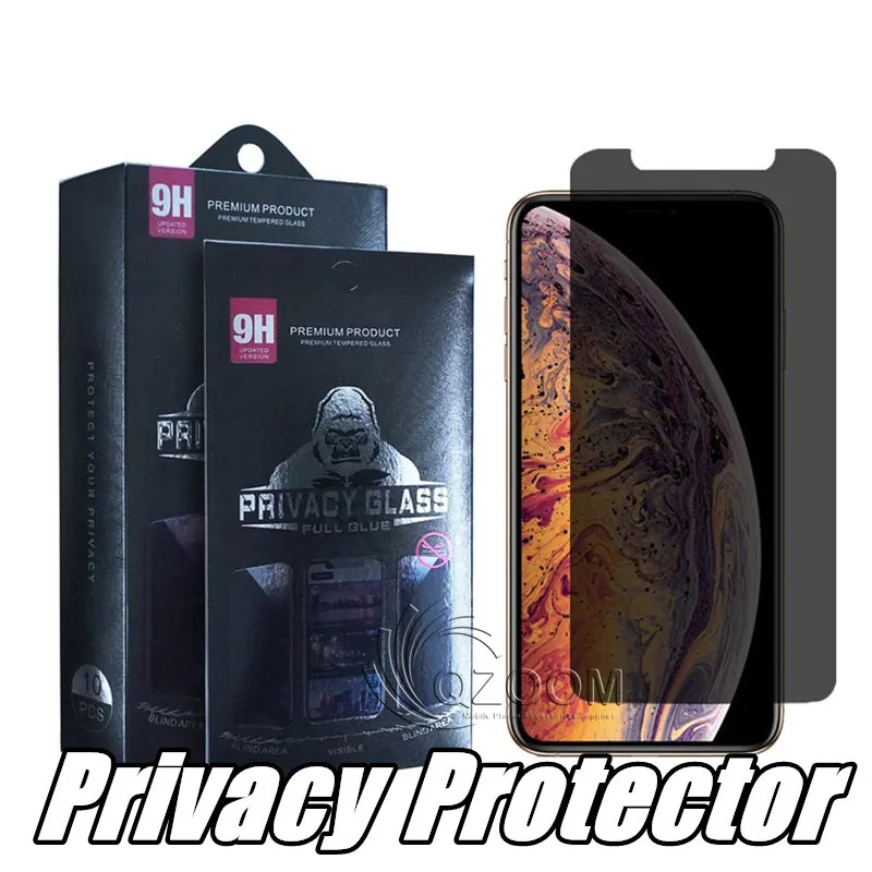 Protector de pantalla de privacidad Case Friendly Vidrio templado Anti Spy 9H Film para iPhone 14 Pro Max 13 13PRO 12 11 Xs Xr 6s 7 8 Plus Con paquete