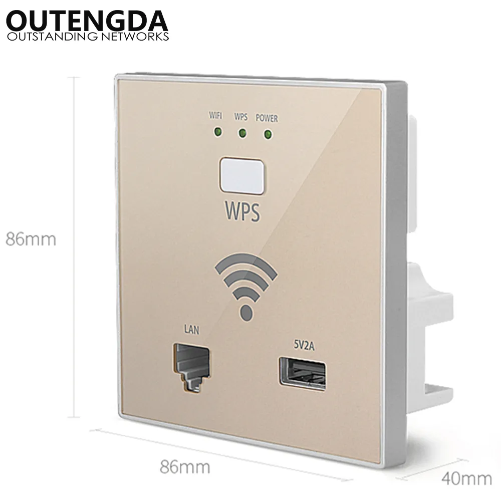 300 Mbps na parede wi-fi router Ponto de Acesso Sem Fio Indoor Parede WiFi AP APLICATIVO + AP WISP router com WSP IEEE 802.11n / g / b 220 V carregador de Energia