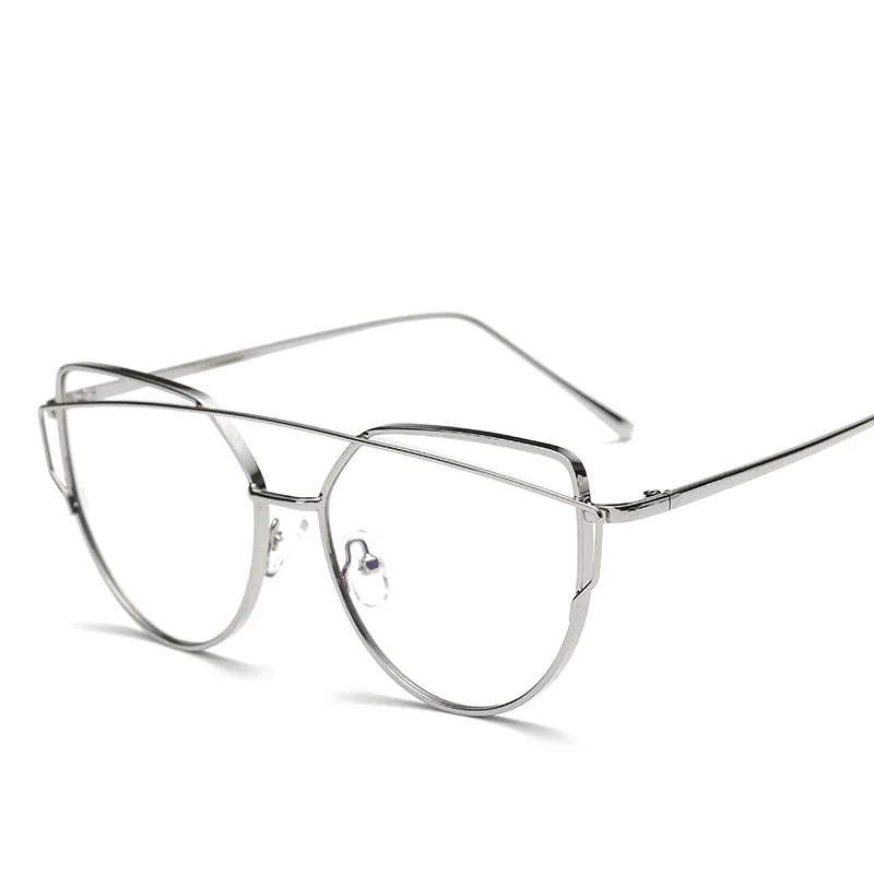 Vente en gros - Lunettes de vue à monture métallique polygone lentille claire fausses lunettes montures de lunettes de lunettes surdimensionnées pour femmes hommes Oculos De Gr