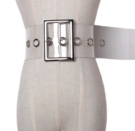 Nouveau style européen et américain mode sauvage ceinture transparente pvc femmes large ceinture ceinture femmes accessoires de mode ceinture ai112a