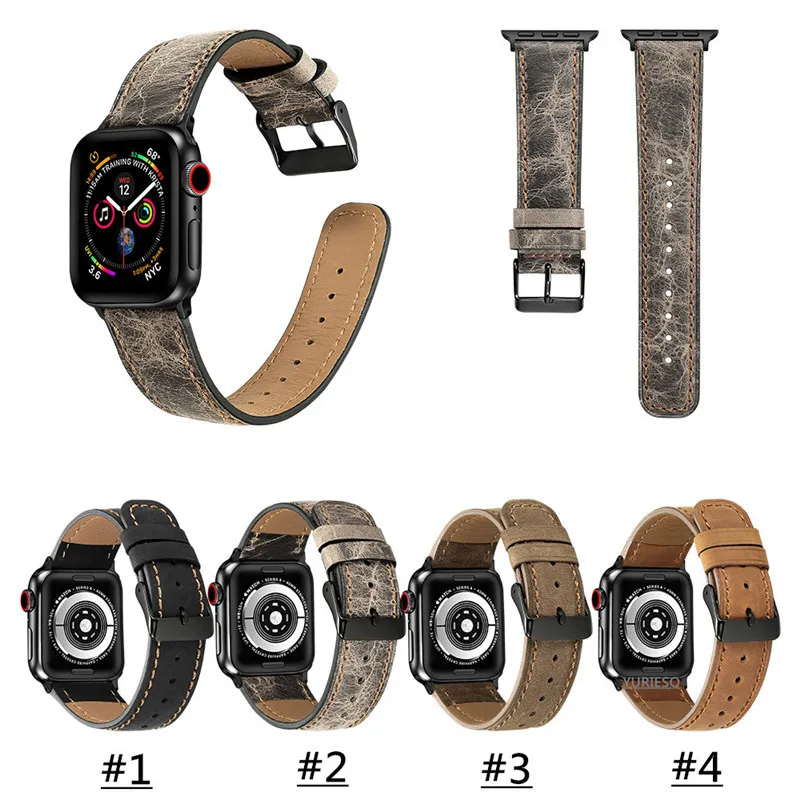 Clássico para Apple Watch Band Luxo Couro Watchband Iwatch para 38mm 42mm 40mm 44mm Bandas de tamanho de couro esportes pulseira de desenhador de bracelete