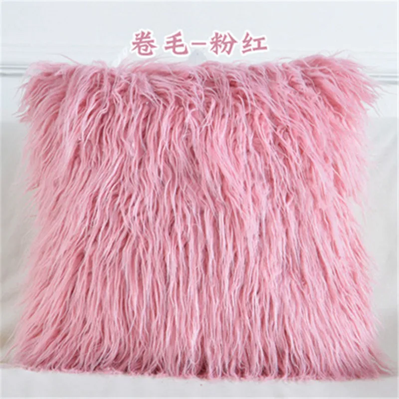 Cushion Decorative Pillow Fashion Plush Furry Pink Cushion Cover