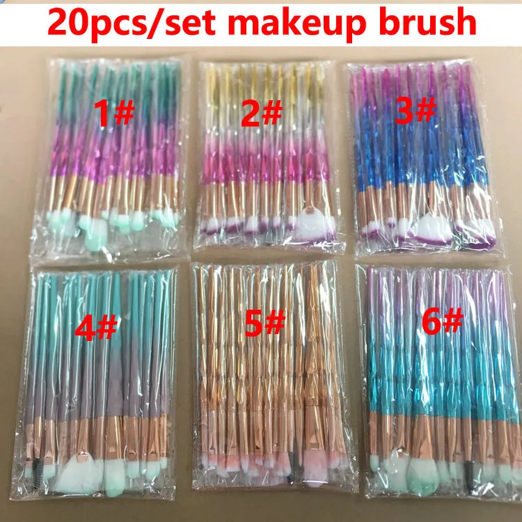 Make-up-Pinsel 20 Stück 3D Dazzle Glitter Foundation Powder MakeupBrushe Professionelles Make-up-Pinsel-Set Rouge Lidschatten MakeupBrush