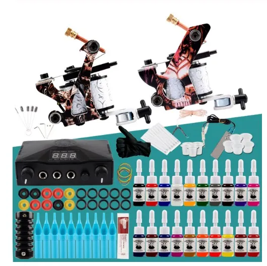 DHgate.com:Professional Tattoo Kit with 2 Tattoo Machine Guns, Set of ...
