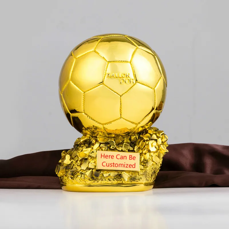 Ny Ballon d'Or Trophy Football Golden Ball Award Trofei Calcio World's Player MVP Soccer Fans Craft Souvenir Home 225n