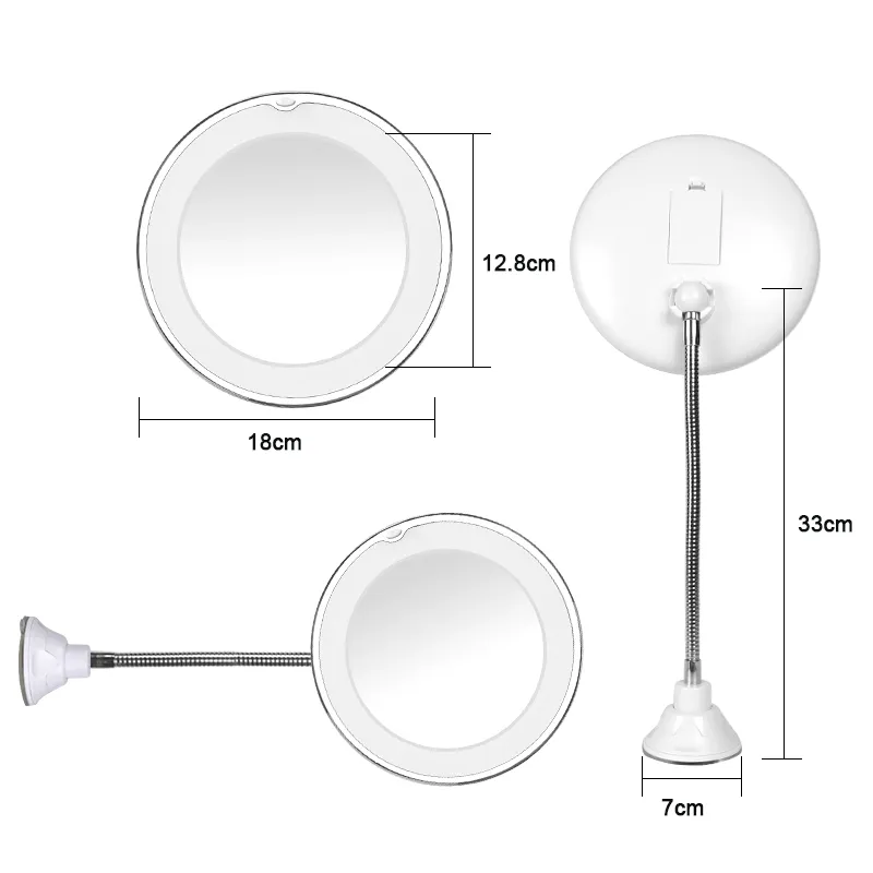 LED Makeup Vanity Best Lighted Makeup Mirror 10X Magnifying Flexible