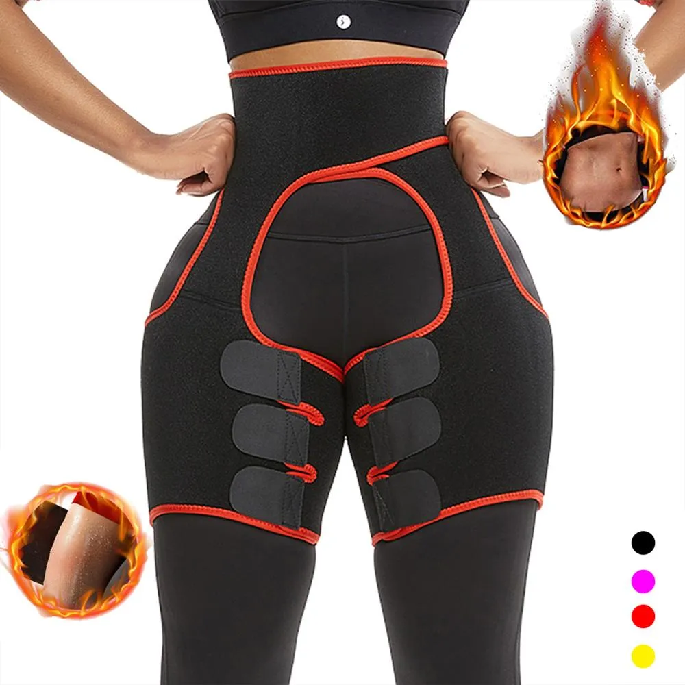 Faja moldeadora de neopreno para el sudor para mujer, moldeador de piernas, Control adelgazante, ropa moldeadora de grasa, cinturón de soporte para piernas, envolturas reductoras más delgadas