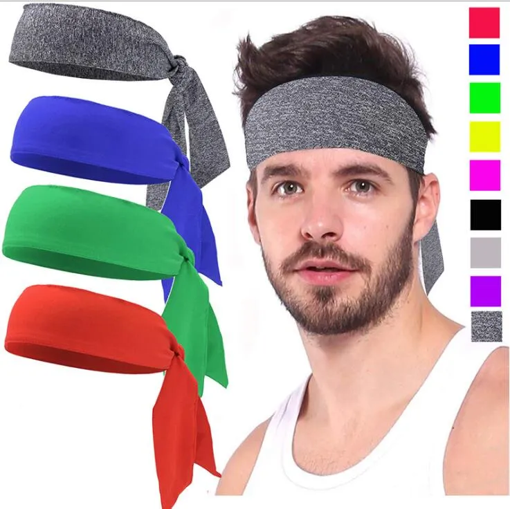 Headband Tennis Running Head Band Outdoor Sport Solid Hårband Unisex Workout Cykling Headband Män Svettband Favoriter Stretch LSK05