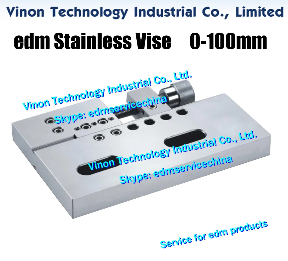 VS100 Precision Stainless Vise 최대 개방 거리 : 0-100mm (249Lx135Wx22H) 와이어 방전 가공기 Vice, edm jig tools vise 100mm